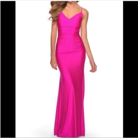 open lace back dress La Femme 30472 main image 0